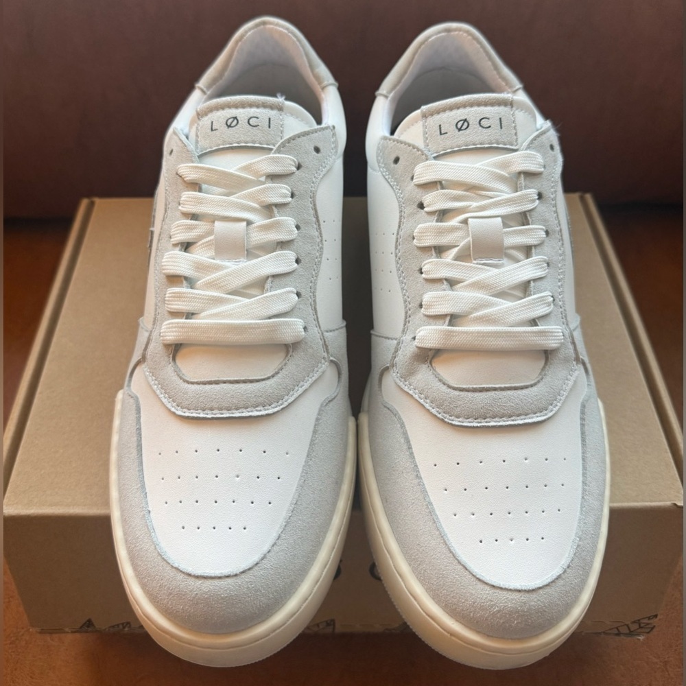 LØCI Atom Vegan Sneakers White Grey Cream Men 8.5–9 Women 11.5–12 EU 42 NWB - Picture 4 of 9
